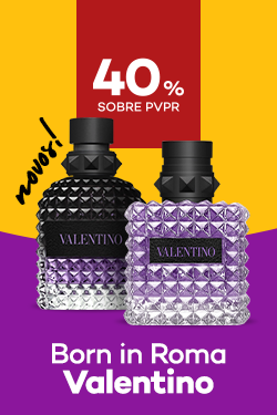 Perfumes Valentino Born in Roma com destaque promocional de 40% sobre pre&ccedil;o de Venda ao P&uacute;blico Recomendado